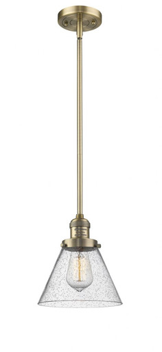 Cone 1 Light Stem Hung Mini Pendant 10 Inch and 8 Inch Wide by Innovations - 201S-BB-G44