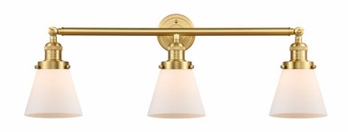Cone 3 Light Bath Vanity 11 Inch Tall and 30 Inch Wide by Innovations - 205-SG-G61