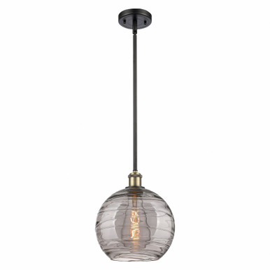 Athens Deco Swirl 1 Light Stem Hung Mini Pendant 11.13 X 10 by Innovations - 516-1S-BAB-G1213-10SM