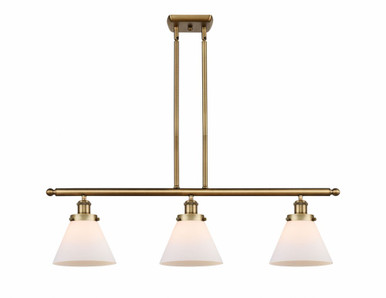 Cone 3 Light Stem Hung Island 11 Inch Tall and 36 Inch Wide by Innovations - 916-3I-BB-G41