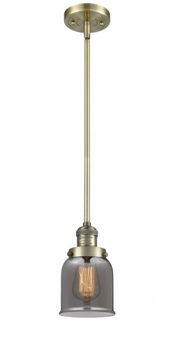 Bell 1 Light Stem Hung Mini Pendant 10 Inch and 5 Inch Wide by Innovations - 201S-AB-G53