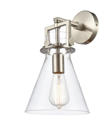 Newton Cone 1 Light Glass Wall Sconce by Innovations - 411-1W-SN-G411-8CL