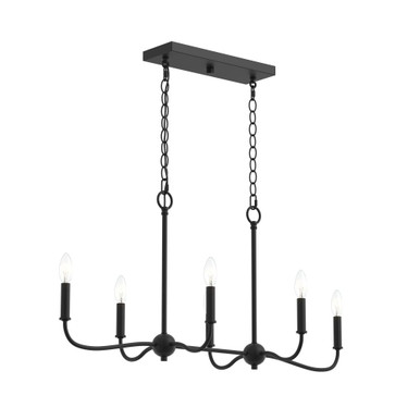 Ilia 6 Light Linear Chandelier 16.75 Inch Tall X 36 Inch Length by Progress - P400466