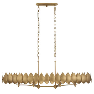 Petal Reign 6 Light Linear Pendant 8.5 Inch Tall X 48 Inch Wide by Varaluz - 560N06BK