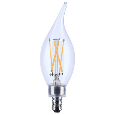 4W CA10 Candelabra Base LED Bulb 1.38 Inch Wide X 4.72 Inch Length by Satco - S21296_p