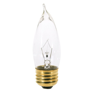 25W CA10 Medium Base 2 Card Bulb 1.25 Inch Wide X 4.25 Inch Length by Satco - S3764_p