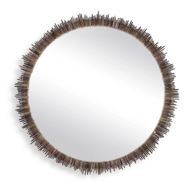 Tiger Sea Urchin Round Mirror 38 Inch Tall and 38 Inch Wide by Uttermost - 08373