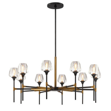 10 Light Chandelier 20 Inch Tall and 42 Inch Wide by SDQ - PD37310UBVB