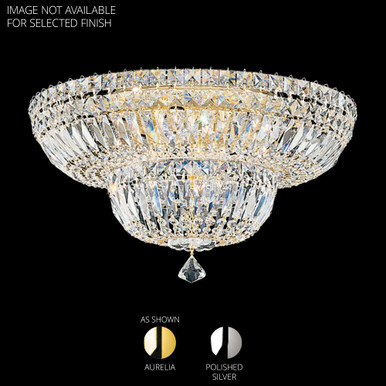 Petit Crystal Deluxe 9 Light Flush Mount 18 Inch Wide by Schonbek Signature - 5894