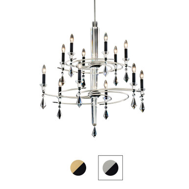 Tempest 12 Light Chandelier 39 Inch and 36 Inch Wide by Schonbek Signature - S5612