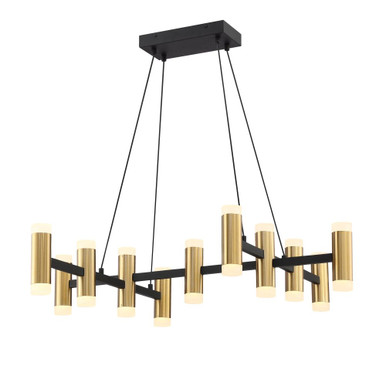 65W LED Chandelier 8 Inch Tall and 37.13 Inch Wide by SDQ - PD30637SBWG