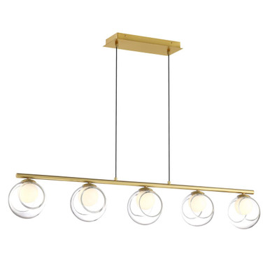 23W LED Chandelier 7.25 Inch Tall and 45.25 Inch Wide by SDQ - PD37205BG