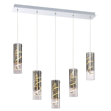 33W LED Pendant 5.25 Inch Tall and 36 Inch Wide by SDQ - PD30236CH