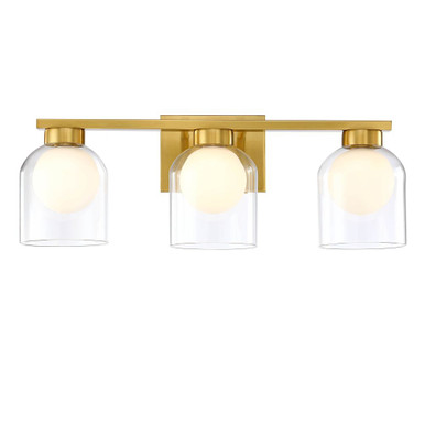 3 Light Wall Sconce 7.75 Inch Tall and 20.5 Inch Wide by SDQ - VL37103WG