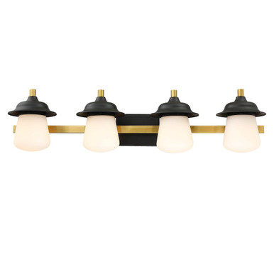 4 Light Wall Sconce 8.25 Inch Tall and 33.5 Inch Wide by SDQ - VL36904BKWG