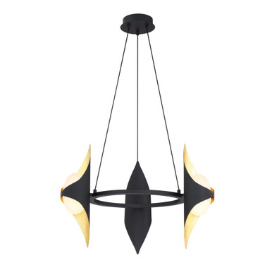 33W LED Chandelier 16 Inch Tall and 26.25 Inch Wide by SDQ - PD39303SB