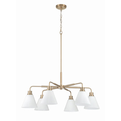 Pleated II 6 Light Chandelier 16.58 Inch and 35.13 Inch Wide by Craftmade - 62326