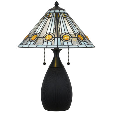 Ayla 2 Light Table Lamp 22.5 Inch Tall and 15.75 Inch Wide by Quoizel - TF6840MBK