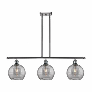 Athens Deco Swirl 3Light Stem Hung Island 10.38 InchX36 Inch by Innovations - 516-3I-SN-G1213-8SM
