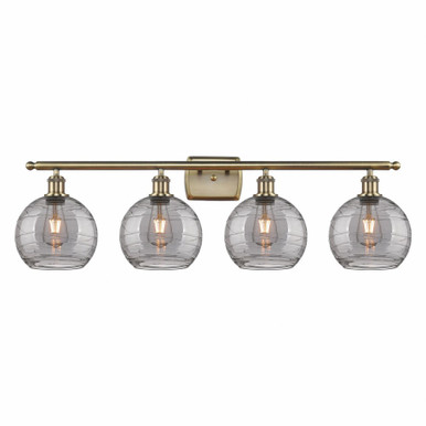 Athens Deco Swirl 4 Light Bath Vanity 10.88 X 38 Inch Wide by Innovations - 516-4W-AB-G1213-8SM