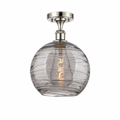 Athens Deco Swirl 1 10 Inch Wide Steel Semi Flush Mount by Innovations - 516-1C-PN-G1213-10SM