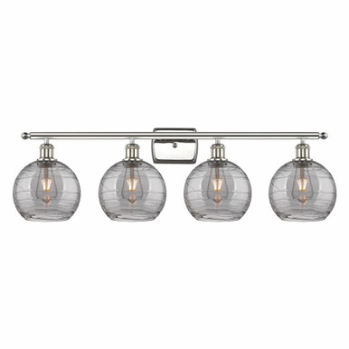 Athens Deco Swirl 4 Light Bath Vanity 10.88 X 38 Inch Wide by Innovations - 516-4W-PN-G1213-8SM