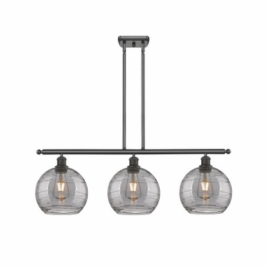 Athens Deco Swirl 3Light Stem Hung Island 10.38 InchX36 Inch by Innovations - 516-3I-OB-G1213-8SM