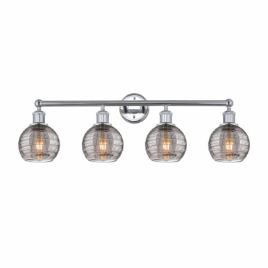 Athens Deco Swirl 4 Light Bath Vanity 10.38 InchX32.88 Inch by Innovations - 616-4W-PC-G1213-6SM