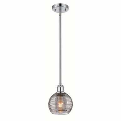 Athens Deco Swirl 1 Light Stem Hung Mini Pendant 7.63 X 5.88 by Innovations - 516-1S-PC-G1213-6SM