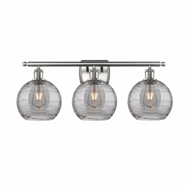 Athens Deco Swirl 3 Light Bath Vanity 10.88 X 28 Inch Wide by Innovations - 516-3W-SN-G1213-8SM