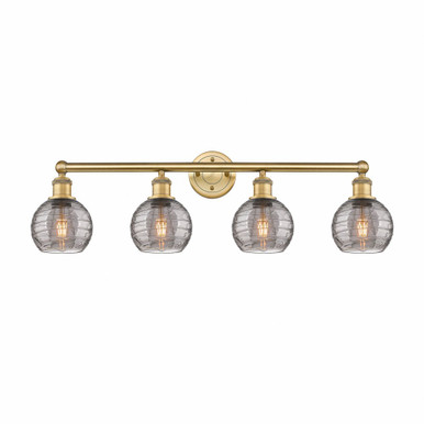 Athens Deco Swirl 4 Light Bath Vanity 10.38 InchX32.88 Inch by Innovations - 616-4W-BB-G1213-6SM