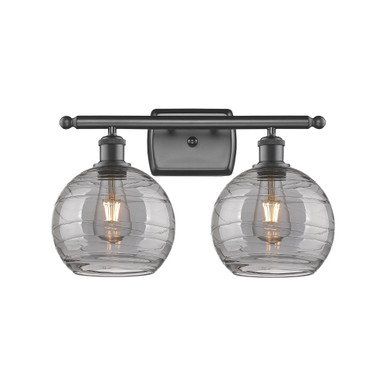 Athens Deco Swirl 2 Light Bath Vanity 10.88 X 18 Inch Wide by Innovations - 516-2W-OB-G1213-8SM