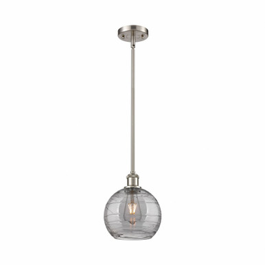Athens Deco Swirl 1 Light Stem Hung Mini Pendant 9.38 X 8 by Innovations - 516-1S-SN-G1213-8SM