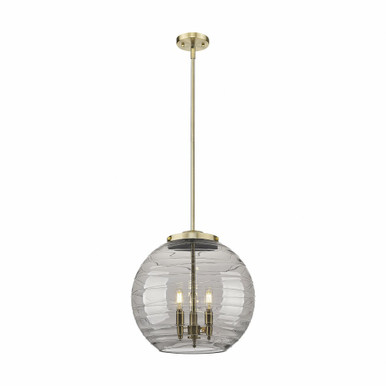 Athens Deco Swirl 3 Light Stem Hung Pendant 15.88 X 15.75 by Innovations - 221-3S-AB-G1213-16SM