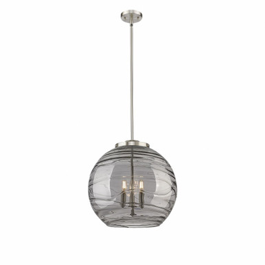 Athens Deco Swirl 3 Light Stem Hung Pendant 18.25 X 17.88 by Innovations - 221-3S-SN-G1213-18SM