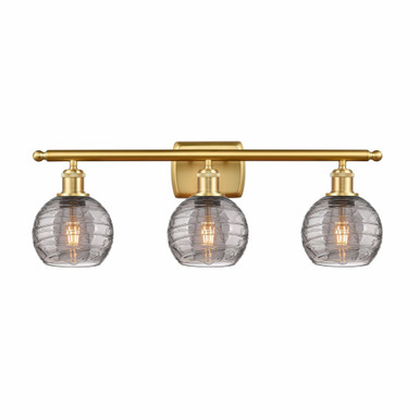 Athens Deco Swirl 3 Light Bath Vanity 9.13 X 25.88 Inch Wide by Innovations - 516-3W-SG-G1213-6SM