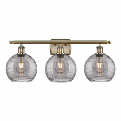 Athens Deco Swirl 3 Light Bath Vanity 10.88 X 28 Inch Wide by Innovations - 516-3W-AB-G1213-8SM