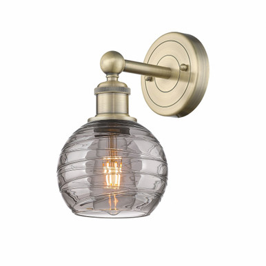 Athens Deco Swirl 1 Light Wall Sconce 10.5 Inch Tall by Innovations - 616-1W-AB-G1213-6SM