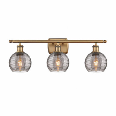 Athens Deco Swirl 3 Light Bath Vanity 9.13 X 25.88 Inch Wide by Innovations - 516-3W-BB-G1213-6SM