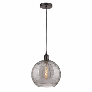 Athens Deco Swirl 1 Light Cord Down Mini Pendant 13.38 X 12 by Innovations - 616-1P-OB-G1213-12SM
