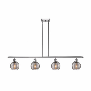 Athens Deco Swirl 4 Light Stem Hung Island 8.63 InchX48 Inch by Innovations - 516-4I-SN-G1213-6SM