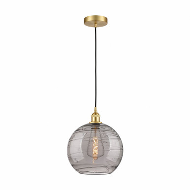 Athens Deco Swirl 1 Light Cord Down Mini Pendant 13.38 X 12 by Innovations - 616-1P-SG-G1213-12SM