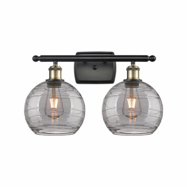 Athens Deco Swirl 2 Light Bath Vanity 10.88 X 18 Inch Wide by Innovations - 516-2W-BAB-G1213-8SM