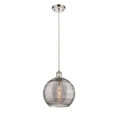 Athens Deco Swirl 1 Light Small Pendant 13 Inch Tall by Innovations - 516-1P-PN-G1213-10SM