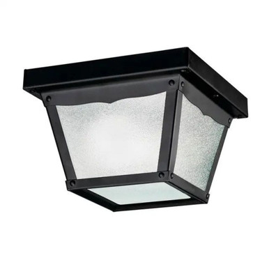 1 Light Outdoor Flush Mount 5.25 Inch Tall and 7.5 Inch Wide by Kichler - 365BK