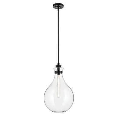 Laria 1 Light Medium Pendant 23.5 Inch Tall and 14 Inch Wide by Kichler - 52777BKCLR