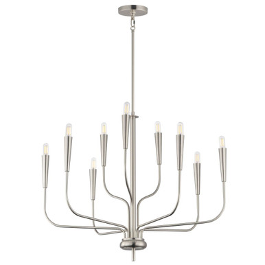 Vela 9 Light 2 Tier Chandelier 24 Inch Tall and 32 Inch Wide by Maxim - 24819SN