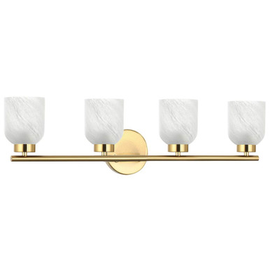 Vonda 4 Light Bath Vanity 7.25 Inch Tall and 29 Inch Wide by Dainolite - VND-294W-AGB-ALB