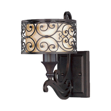Mondrian 1 Light Wall Sconce 12 Inch Tall and 7 Inch Wide by Maxim - 21152WHUB