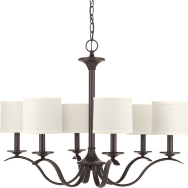 Inspire 6 Light Chandelier 22 Inch Tall and 30 Inch Wide by Progress - P4739-20